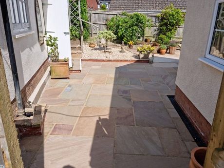 Patio with indian sandstone